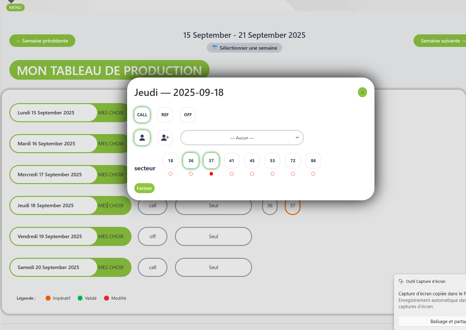 rm choix secteur