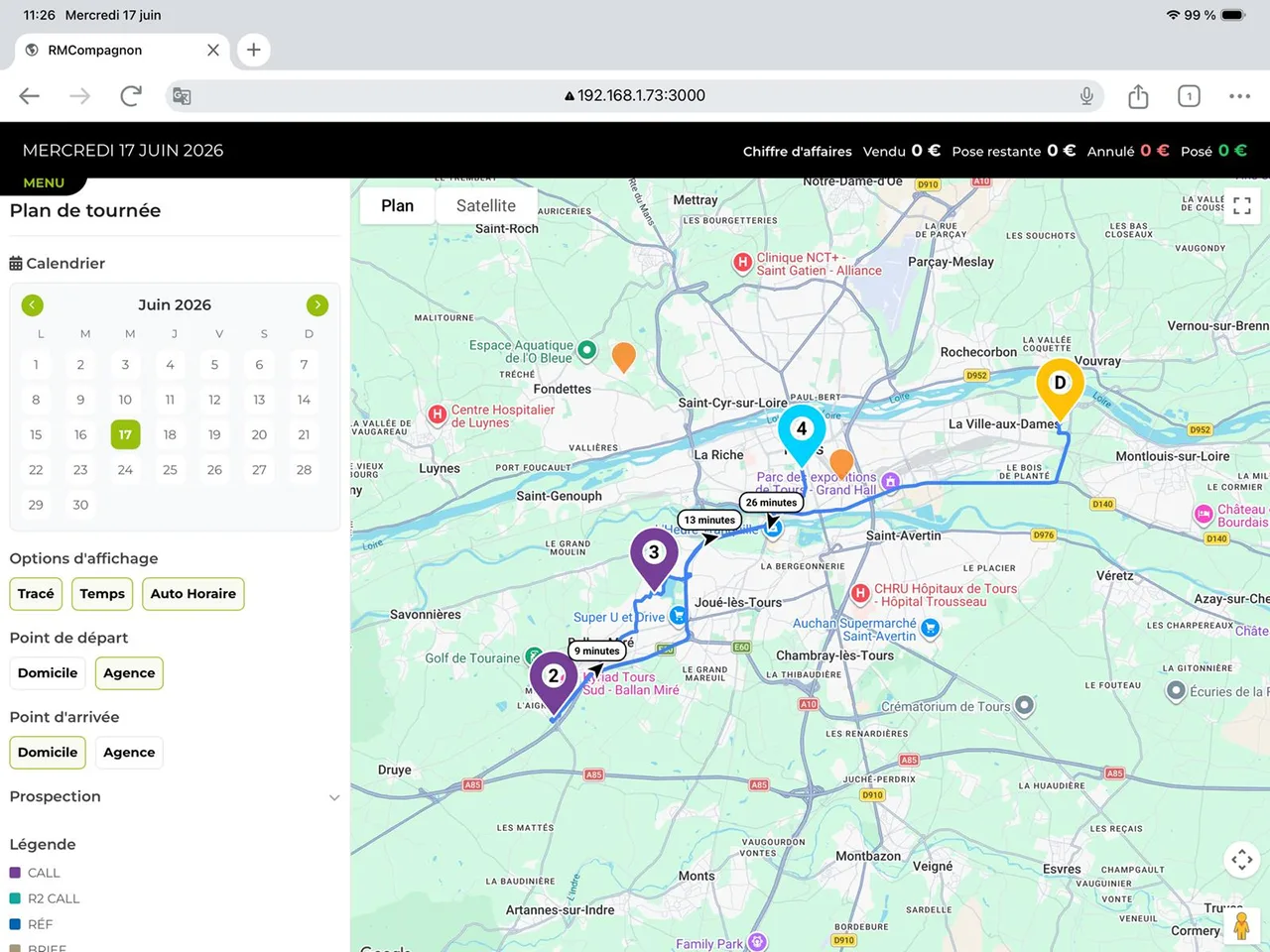 rm maps itineraire
